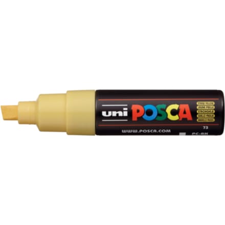 Posca marker met schuine punt schrijfdikte breed strogeel