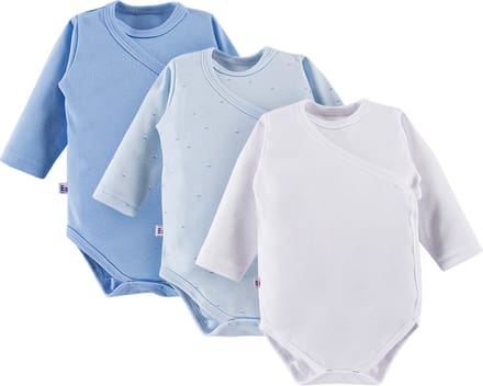 Eevi - Rompertjes - Basic Blauw - Set van 3 - Maat 56 - 0 t/m 2 maanden