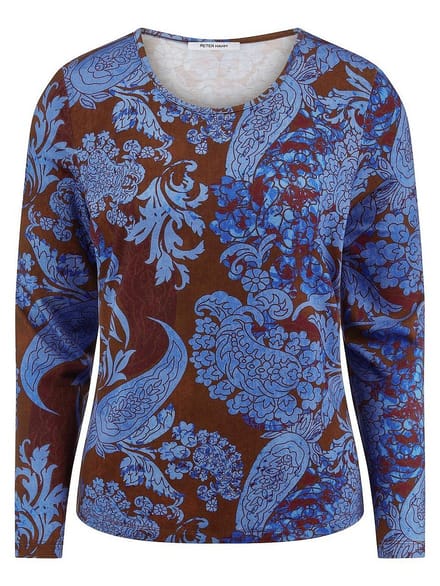 Shirt ronde hals Van Peter Hahn bruin
