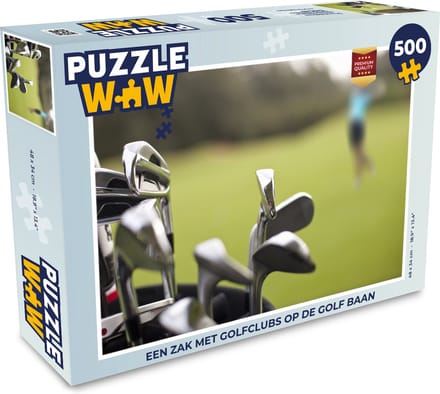 Puzzel Een zak met golfclubs op de golf baan - Legpuzzel - Puzzel 500 stukjes