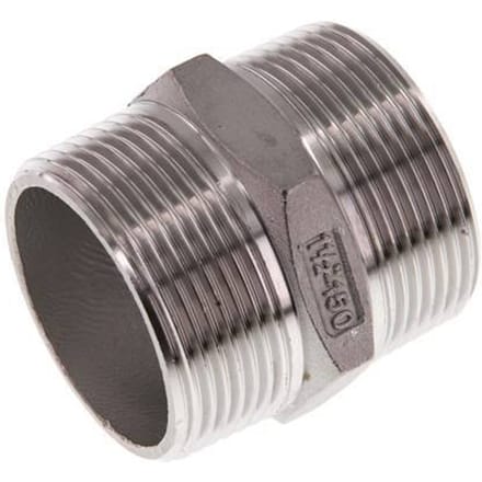 R 1 1/2'' RVS Borstnippel 16 Bar