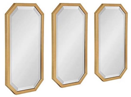 Geometrische Octagon Wandspiegels Set van 3 in Goud