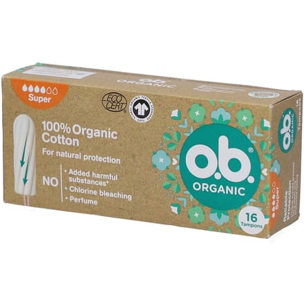 o.b. Organic Cotton Super 16 stuks