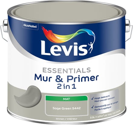 Levis - Essentials Mur & Primer - Sage Green - 2,5 L