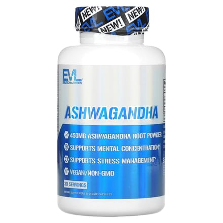 EVLution Nutrition, Ashwagandha, 450 mg, 30 Capsules Végétales