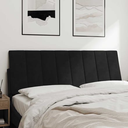 vidaXL - Hoofdbordkussen - "Hanko" - 120 - cm - fluweel - zwart