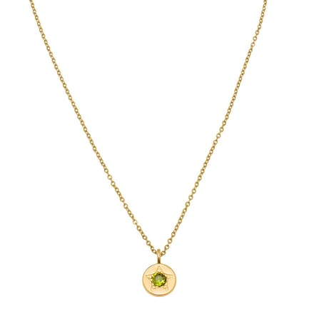 Essenza Green Star Charm Necklace Gold