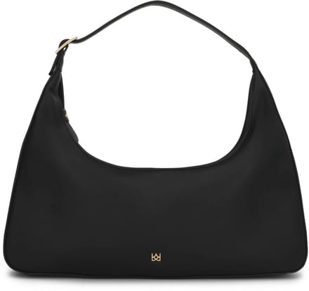 Black leather hobo bag