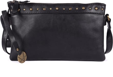 9 inch Dames Crossbody Slingtas van Echt Italiaans Leer met Boho Studs – Premium Kwaliteit & Stijlvol