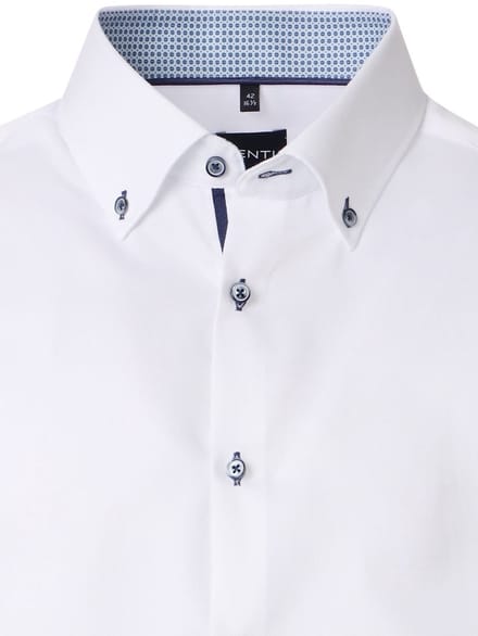 Wit Venti Overhemd Button Down Boord Met Motief Modern Fit - M
