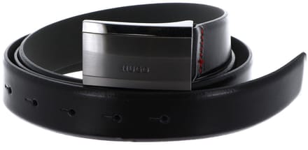 HUGO Leren Riem Gexter-L Sz30 Belt W100 Black Zwart