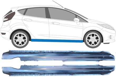 Volledige dorpel voor Ford Fiesta 2008-2017 / Links + Rechts / Set