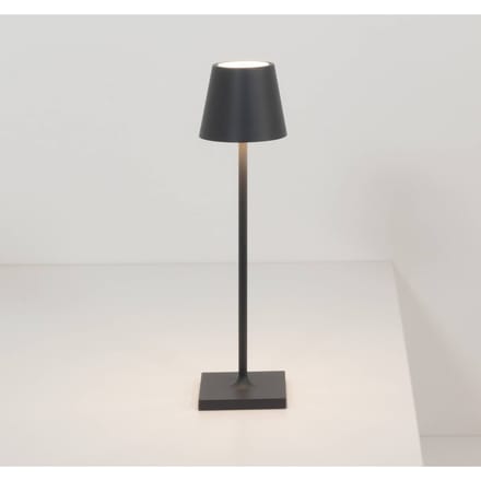 Zafferano Poldina micro acculamp, IP65 zwart