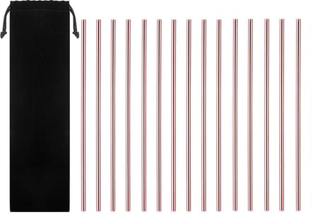 Herbruikbare Metalen Drink Rietjes Recht (15 stuks) – Rose Gold