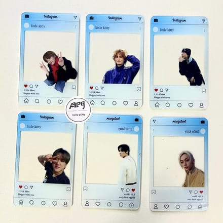 Straykids blauwe through card SET van 6 versies white