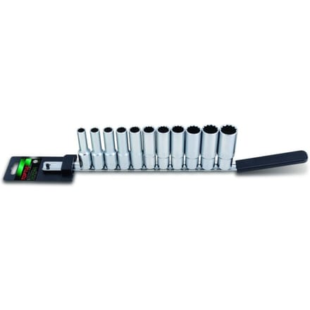 Zeskant doppenset TOPTUL 1/2 inch 12-kant (10-17, 19, 21, 22 mm) lang