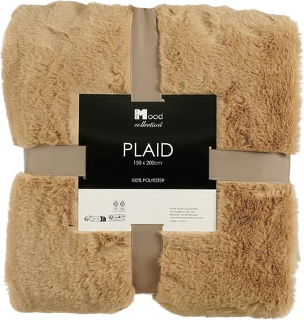 In The Mood Collection Bronte Fleece Deken - L200 x B150 cm - Lichtbruin