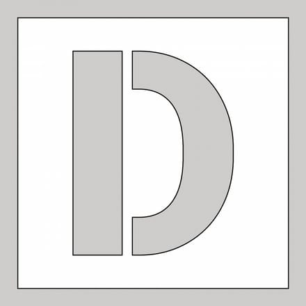 Spuitsjabloon letter D - dibond 500 x 500 mm