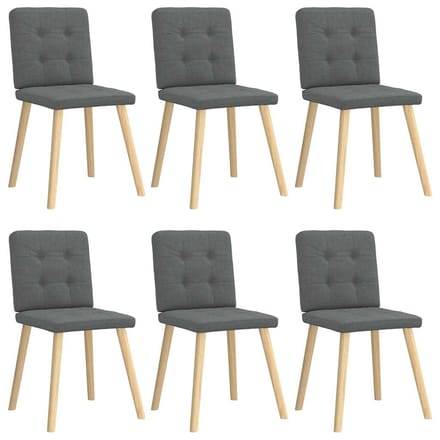 vidaXL Eetkamerstoelen 6 st stof donkergrijs
