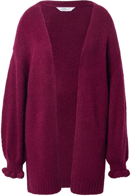Studio Untold - Dames - Lang vest oversized mouw met rimpeling - Wijnrood - Maat 46+