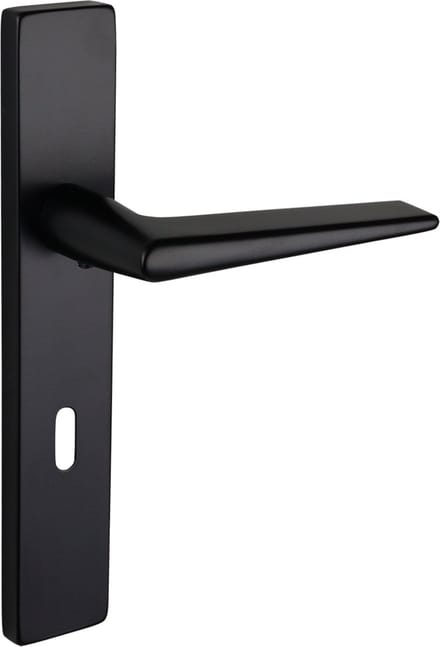 Lavuzo deurkruk Modena Zwart met rechthoekig schild SL72 | Per set