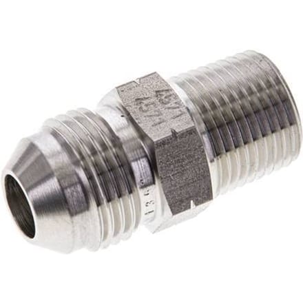 JIC  Dubbele Nippel UNF 3/4''-16 X 3/8'' NPT RVS 210bar