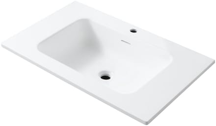 WONDA Square Slim Wastafel – 80x1,6x52,5 cm – Kunstmarmer – Mat Wit