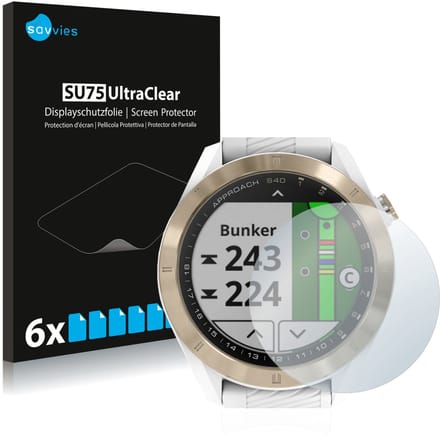 Savvies - Screenprotector voor Garmin Approach S40 - Folie Beschermfolie transparant 6 Stuks