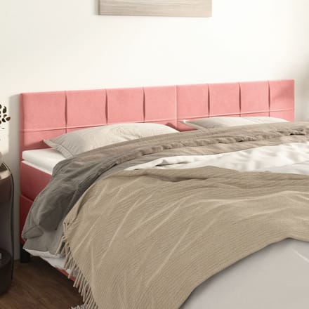 vidaXL - Hoofdborden - 200x5x78/88 - cm - fluweel - roze