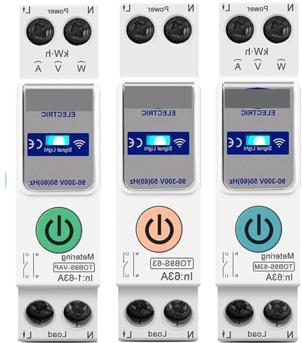 Slimme Schakelaar - Energieteller - Circuit Bewaking - 63A Capaciteit - 1P+N - Grijs