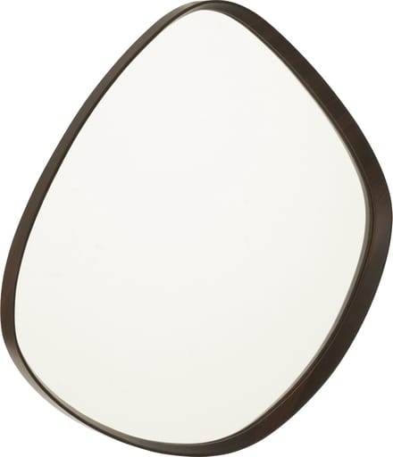 J-Line spiegel Abstract - hout/glas - donkerbruin - small - 70 x 61 cm