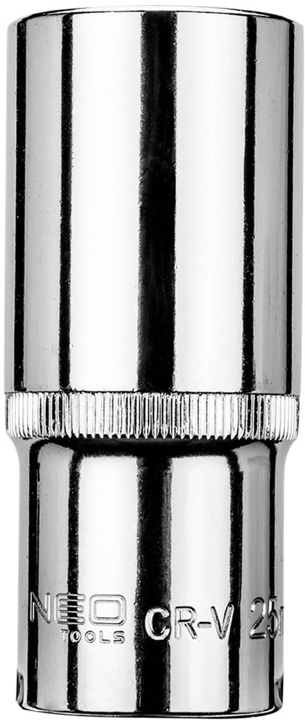 NEO Nasadki - Lange Zeskantige Dop - 1/2" - 25 mm - Chroom-Vanadiumstaal