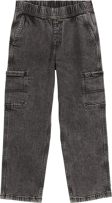 WE Fashion Jongens loose fit cargo jeans met elastische tailleband