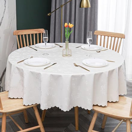 Nappe ronde en PVC imperméable et antisalissure pour table à manger d'extérieur 120cm