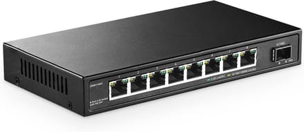 8-poorts 2,5 G netwerkschakelaar met 10 G SFP - Plug-and-play Ethernet Switch