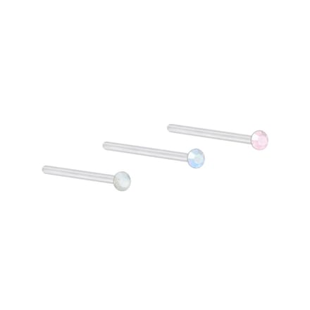 Joy|S - Zilveren neuspiercing set pastel