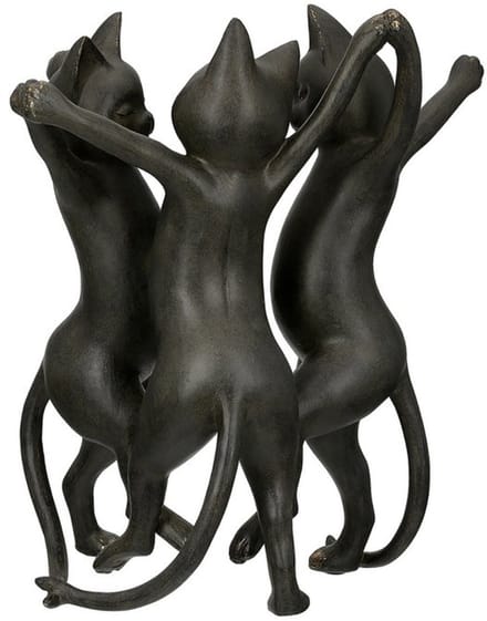 Beeldje, Kat, "Gatto", Polyresin, zwart,