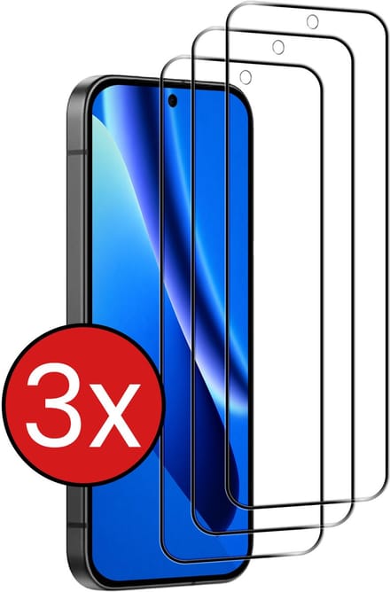 Screenprotector - 3 Stuks - Geschikt voor Google Pixel 10a - Full Cover - Beschermglas - Gehard Glas - Tempered Glass - Screen Protector