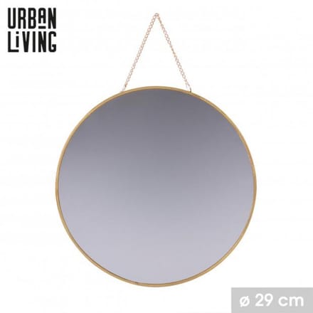 "GOLD HOME" Ronde spiegel met ketting, Ø 30 cm