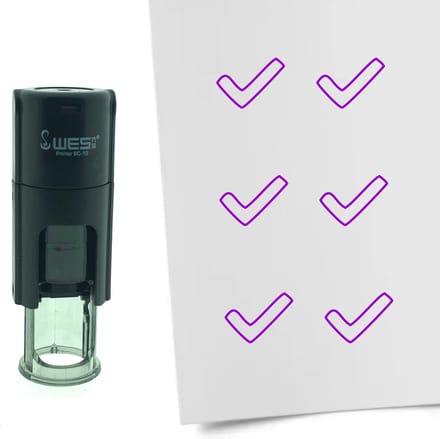 CombiCraft Stempel Open vinkje 10mm rond - Paarse inkt