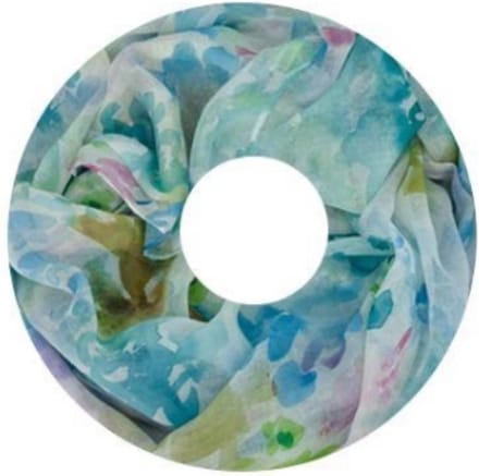 Dunne Colsjaal - Print - Blauw/Groen - 80 x 50 cm (20275#)