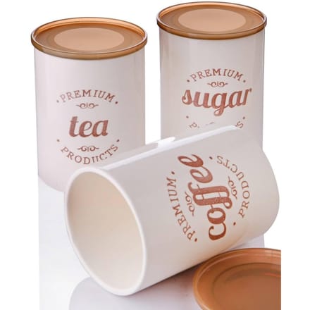 Set van 3 opbergpotten Premium porselein | Heritage