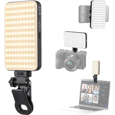 Zaklamp LED Videolamp LED Invullicht Videoconferentielicht 2500K-9000K Dimbaar Ingebouwde 3000mAh zwart