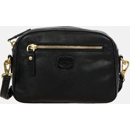 BRIC'S Leren Schoudertas Volterra Shoulderbag Black Zwart