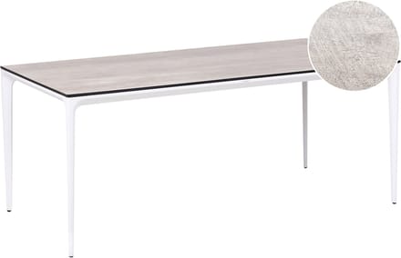 SOVARETO - Tuintafel - Wit/Lichtgrijs - HPL/Aluminium