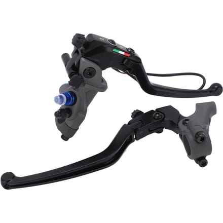 Lot de 2 embrayages de frein hydrauliques pour moto avec maître-cylindre et pompe de réservoir en alliage d'aluminium noir black
