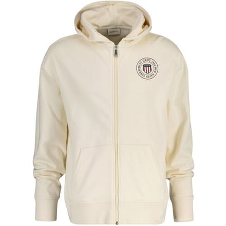 Gant Vest Small Shield Graphic Full Zip Hoodie Cream / male