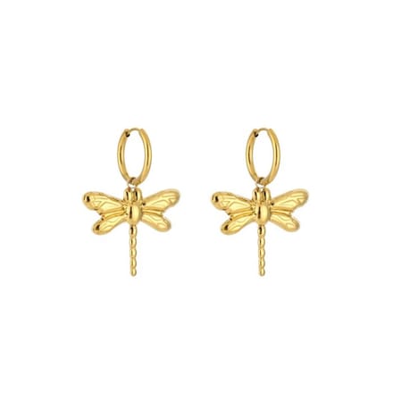Bijoutheek Oorhangers Libelle Goudkleurig