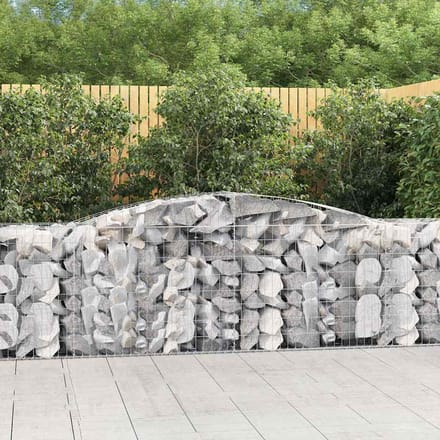 vidaXL - Schanskorven - 15 - st - gewelfd - 400x50x80/100 - cm - ijzer