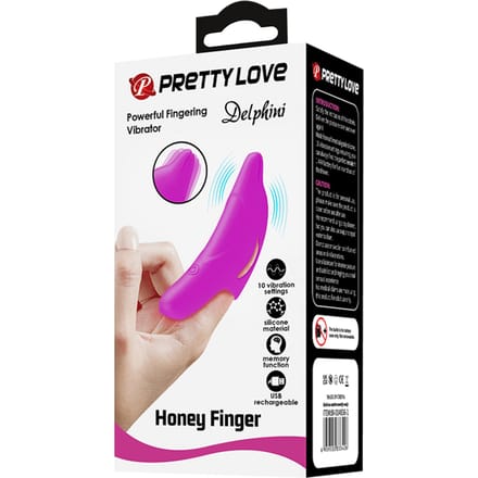 Pretty Love - Delphini - Vinger Vibrator - Roze - Siliconen - USB Oplaadbaar - 10 standen